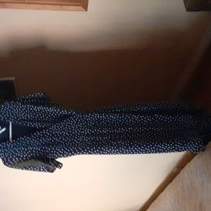 Tacera polka dot dress, navy/white, M, longer in back, elegant, classy, light